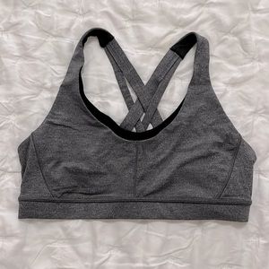 Lululemon sports bra size 10 heather gray with black